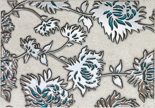 Dekor Gris flower turkus 25x36