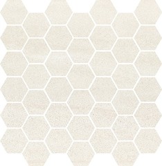 Bantu cream heksagon small mosaic glossy 29x29,7
