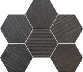 Horizon black hex mozaika 22,1x28,9